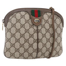 GUCCI GG Supreme Web Sherry Line Bag PVC Beige Gold 904 02 047 Auth SW1759-1