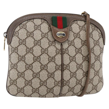 GUCCI GG Supreme Web Sherry Line Bag PVC Beige Gold 904 02 047 Auth SW1759