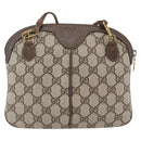 GUCCI GG Supreme Web Sherry Line Bag PVC Beige Gold 904 02 047 Auth SW1759-2