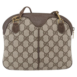 GUCCI GG Supreme Web Sherry Line Bag PVC Beige Gold 904 02 047 Auth SW1759 - 0