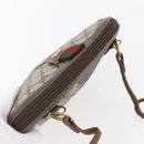 GUCCI GG Supreme Web Sherry Line Bag PVC Beige Gold 904 02 047 Auth SW1759-6