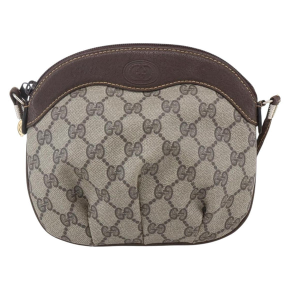 GUCCI GG Supreme Shoulder Bag PVC Beige Gold 40 02 023 Auth SW1760