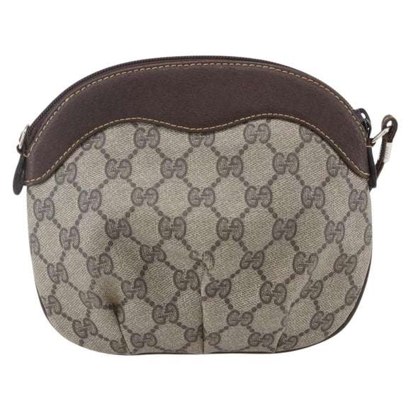 GUCCI GG Supreme Shoulder Bag PVC Beige Gold 40 02 023 Auth SW1760