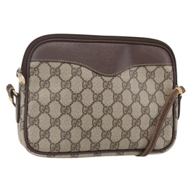 GUCCI GG Supreme Shoulder Bag PVC Leather Beige Gold 007 14 6428 Auth SW1761