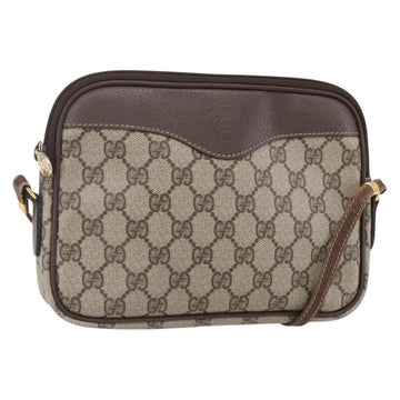 GUCCI GG Supreme Shoulder Bag PVC Leather Beige Gold 007 14 6428 Auth SW1761