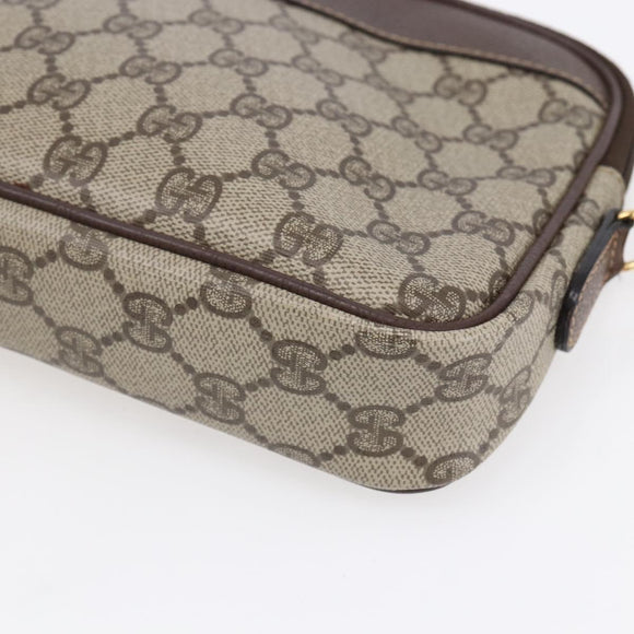 GUCCI GG Supreme Shoulder Bag PVC Leather Beige Gold 007 14 6428 Auth SW1761