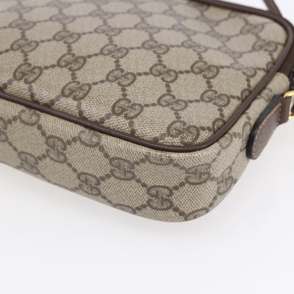 GUCCI GG Supreme Shoulder Bag PVC Leather Beige Gold 007 14 6428 Auth SW1761