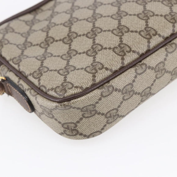 GUCCI GG Supreme Shoulder Bag PVC Leather Beige Gold 007 14 6428 Auth SW1761