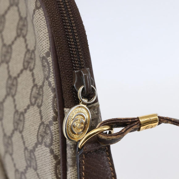 GUCCI GG Supreme Shoulder Bag PVC Leather Beige Gold 007 14 6428 Auth SW1761