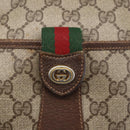 GUCCI GG Supreme Web Sherry Line Bag PVC Beige Gold Red 89 02 032 Auth SW1762-14