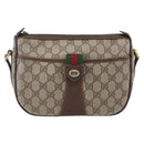 GUCCI GG Supreme Web Sherry Line Bag PVC Beige Gold Red 89 02 032 Auth SW1762-2