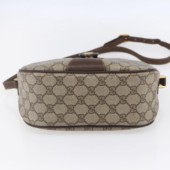 GUCCI GG Supreme Web Sherry Line Bag PVC Beige Gold Red 89 02 032 Auth SW1762