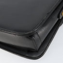 GUCCI Web Sherry Line Shoulder Bag Leather Black Gold Auth SW1764-16