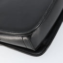 GUCCI Web Sherry Line Shoulder Bag Leather Black Gold Auth SW1764-17