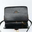 GUCCI Web Sherry Line Shoulder Bag Leather Black Gold Auth SW1764-11