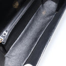 GUCCI Web Sherry Line Shoulder Bag Leather Black Gold Auth SW1764-12