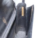 GUCCI Web Sherry Line Shoulder Bag Leather Black Gold Auth SW1764-20