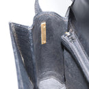 GUCCI Web Sherry Line Shoulder Bag Leather Black Gold Auth SW1764-21