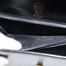 GUCCI Web Sherry Line Shoulder Bag Leather Black Gold Auth SW1764-23