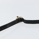 GUCCI Web Sherry Line Shoulder Bag Leather Black Gold Auth SW1764-14