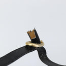 GUCCI Web Sherry Line Shoulder Bag Leather Black Gold Auth SW1764-8