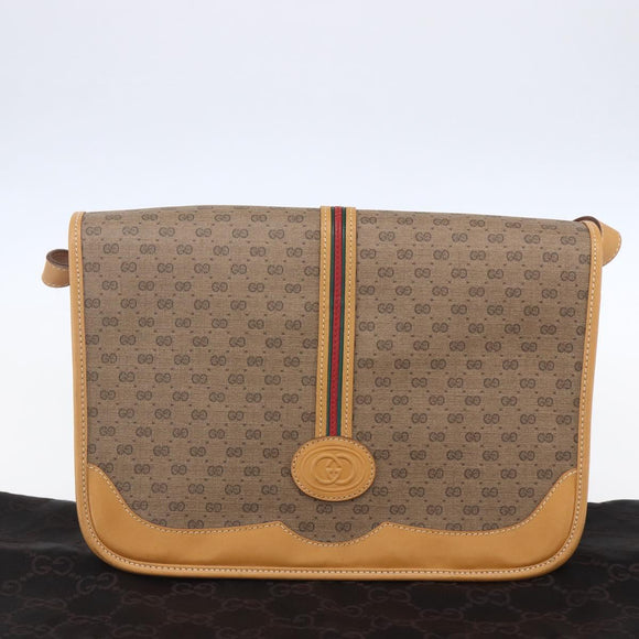 GUCCI Micro GG Supreme Shoulder Bag PVC Beige Gold 001 104 0551 Auth SW1765
