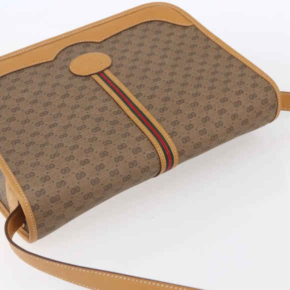 GUCCI Micro GG Supreme Shoulder Bag PVC Beige Gold 001 104 0551 Auth SW1765