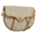 Christian Dior Honeycomb Canvas Shoulder Bag PVC Beige Gold Auth SW1766-1