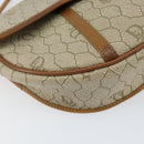 Christian Dior Honeycomb Canvas Shoulder Bag PVC Beige Gold Auth SW1766-11