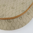 Christian Dior Honeycomb Canvas Shoulder Bag PVC Beige Gold Auth SW1766-12