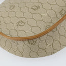 Christian Dior Honeycomb Canvas Shoulder Bag PVC Beige Gold Auth SW1766-13