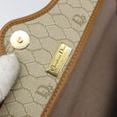 Christian Dior Honeycomb Canvas Shoulder Bag PVC Beige Gold Auth SW1766-16