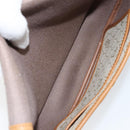 Christian Dior Honeycomb Canvas Shoulder Bag PVC Beige Gold Auth SW1766-17