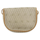 Christian Dior Honeycomb Canvas Shoulder Bag PVC Beige Gold Auth SW1766-3