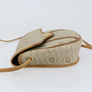Christian Dior Honeycomb Canvas Shoulder Bag PVC Beige Gold Auth SW1766-5