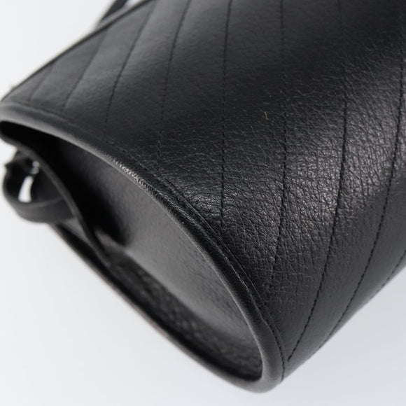 Christian Dior Shoulder Bag Leather Black Gold Auth SW1767