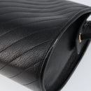 Christian Dior Shoulder Bag Leather Black Gold Auth SW1767-15