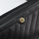 Christian Dior Shoulder Bag Leather Black Gold Auth SW1767-17