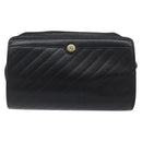 Christian Dior Shoulder Bag Leather Black Gold Auth SW1767-13