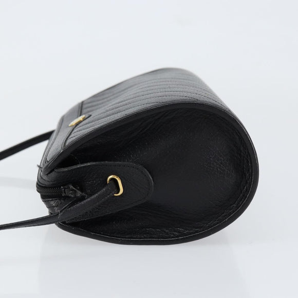 Christian Dior Shoulder Bag Leather Black Gold Auth SW1767