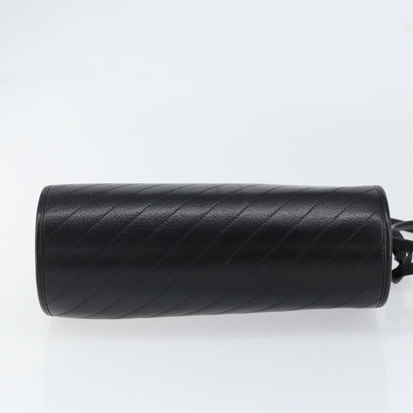 Christian Dior Shoulder Bag Leather Black Gold Auth SW1767