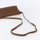 LOEWE Shoulder Bag Leather Gold Brown Auth SW1768-7