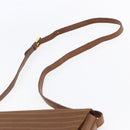 LOEWE Shoulder Bag Leather Gold Brown Auth SW1768-8