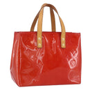 LOUIS VUITTON Monogram Vernis Reade PM Hand Bag Red Rouge M91088 LV Auth SW1770-1