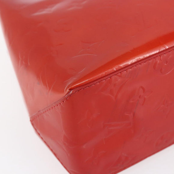 LOUIS VUITTON Monogram Vernis Reade PM Hand Bag Red Rouge M91088 LV Auth SW1770