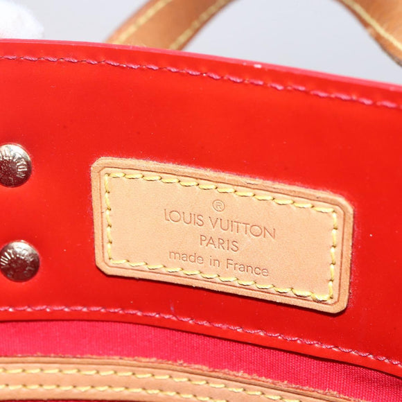 LOUIS VUITTON Monogram Vernis Reade PM Hand Bag Red Rouge M91088 LV Auth SW1770