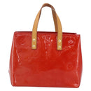 LOUIS VUITTON Monogram Vernis Reade PM Hand Bag Red Rouge M91088 LV Auth SW1770-13
