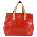 LOUIS VUITTON Monogram Vernis Reade PM Hand Bag Red Rouge M91088 LV Auth SW1770-2