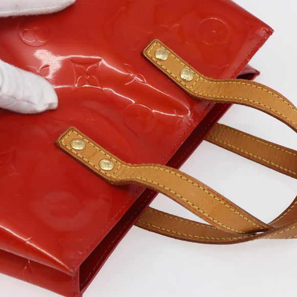 LOUIS VUITTON Monogram Vernis Reade PM Hand Bag Red Rouge M91088 LV Auth SW1770