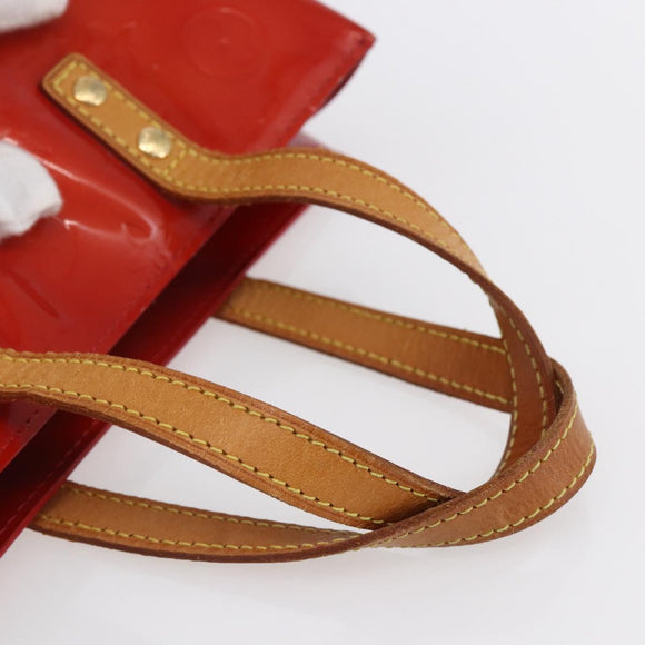 LOUIS VUITTON Monogram Vernis Reade PM Hand Bag Red Rouge M91088 LV Auth SW1770